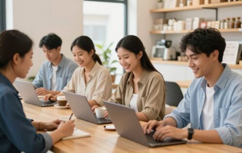 People working in different part-time jobs across the UK.