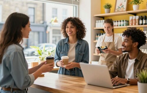 People working flexible weekend jobs in UK retail, hospitality, and remote roles.