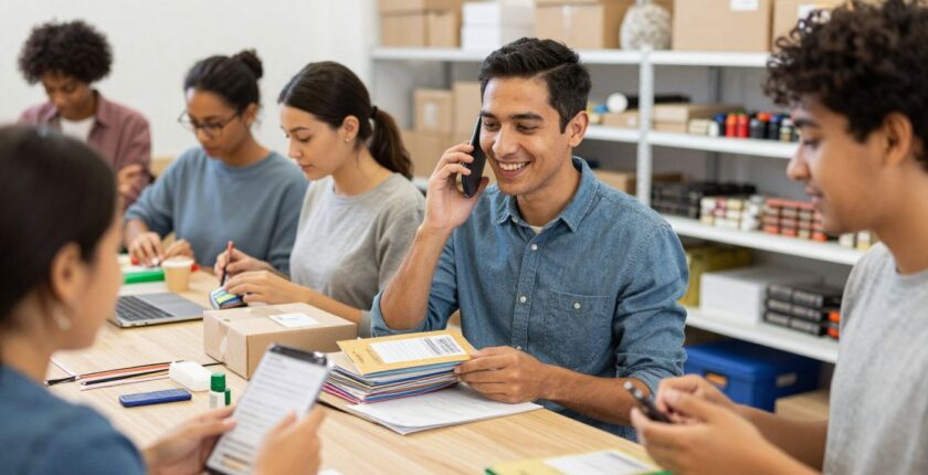 People working in various flexible part-time jobs.