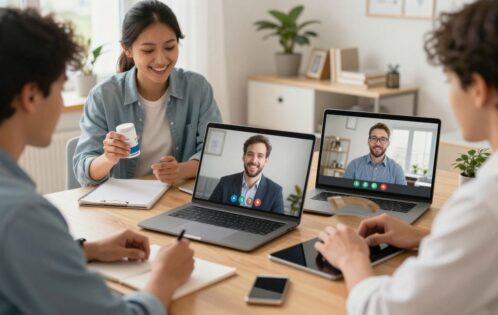 People working from home as market research participants.