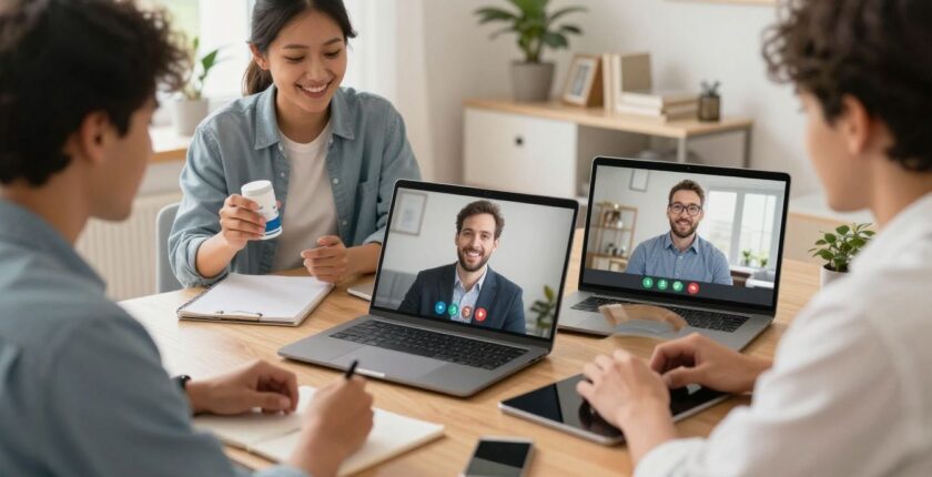 People working from home as market research participants.